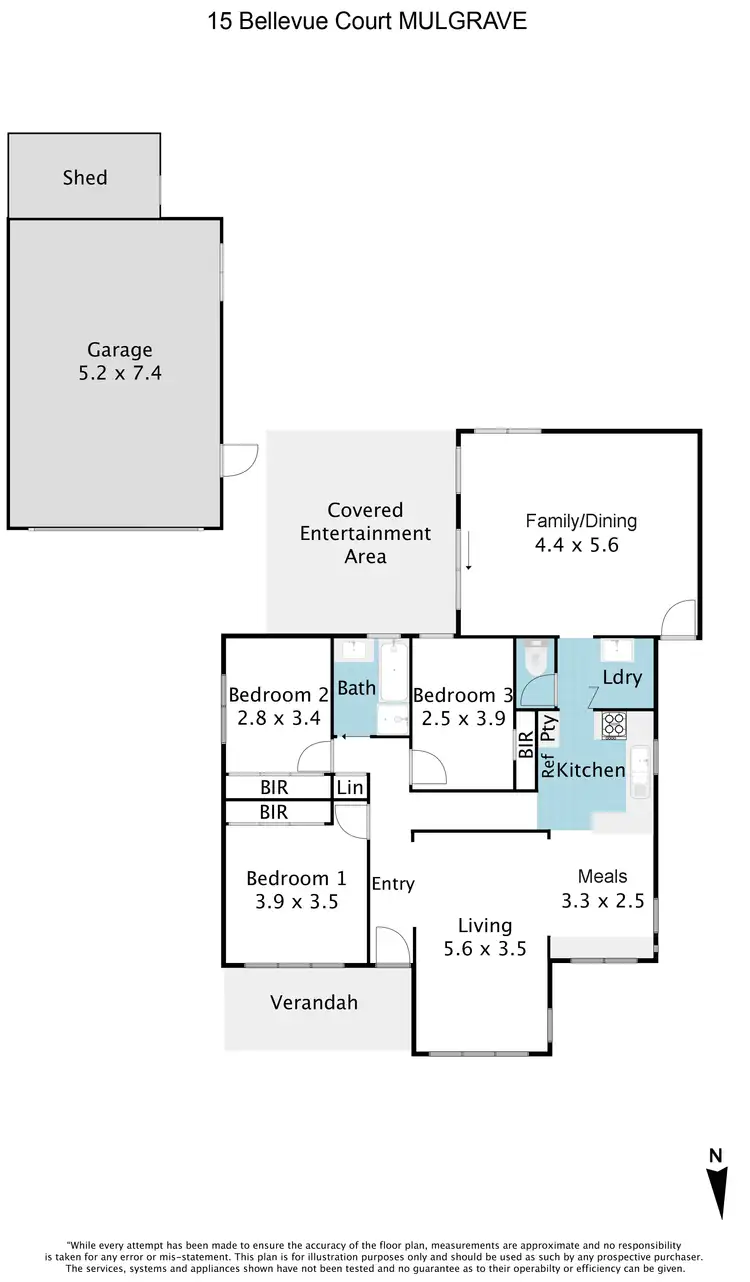 Floorplan of Homely house listing, 15 Bellevue Court, Mulgrave VIC 3170