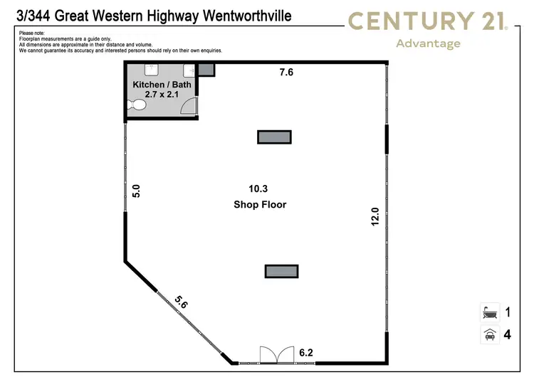 Floorplan of Homely unit listing, 3/344 Great Western Highway, Wentworthville NSW 2145