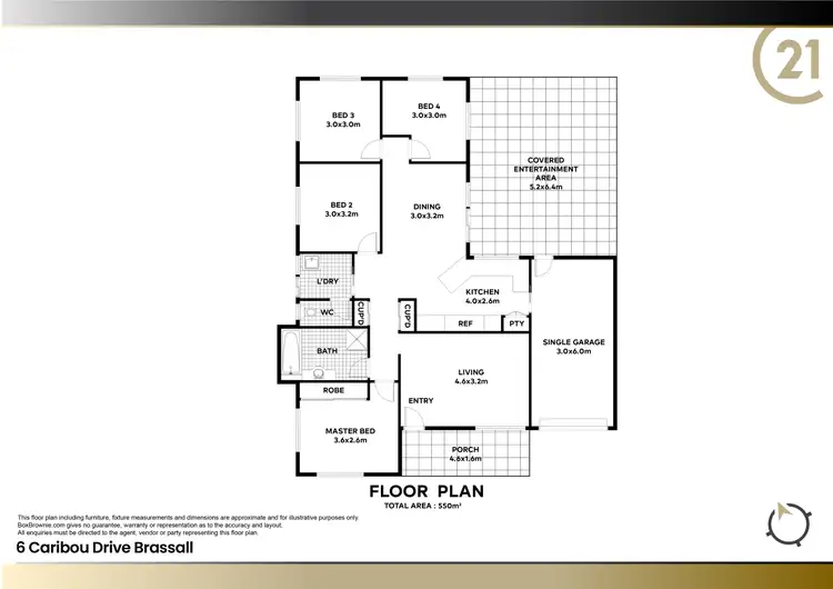 Floorplan of Homely house listing, 6 Caribou Drive, Brassall QLD 4305