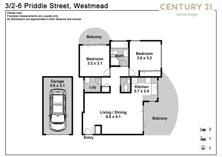 Floorplan of Homely apartment listing, 3/2-6 Priddle Street, Westmead NSW 2145
