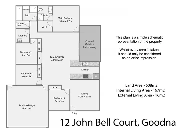 Floorplan of Homely house listing, 12 John Bell Court, Goodna QLD 4300