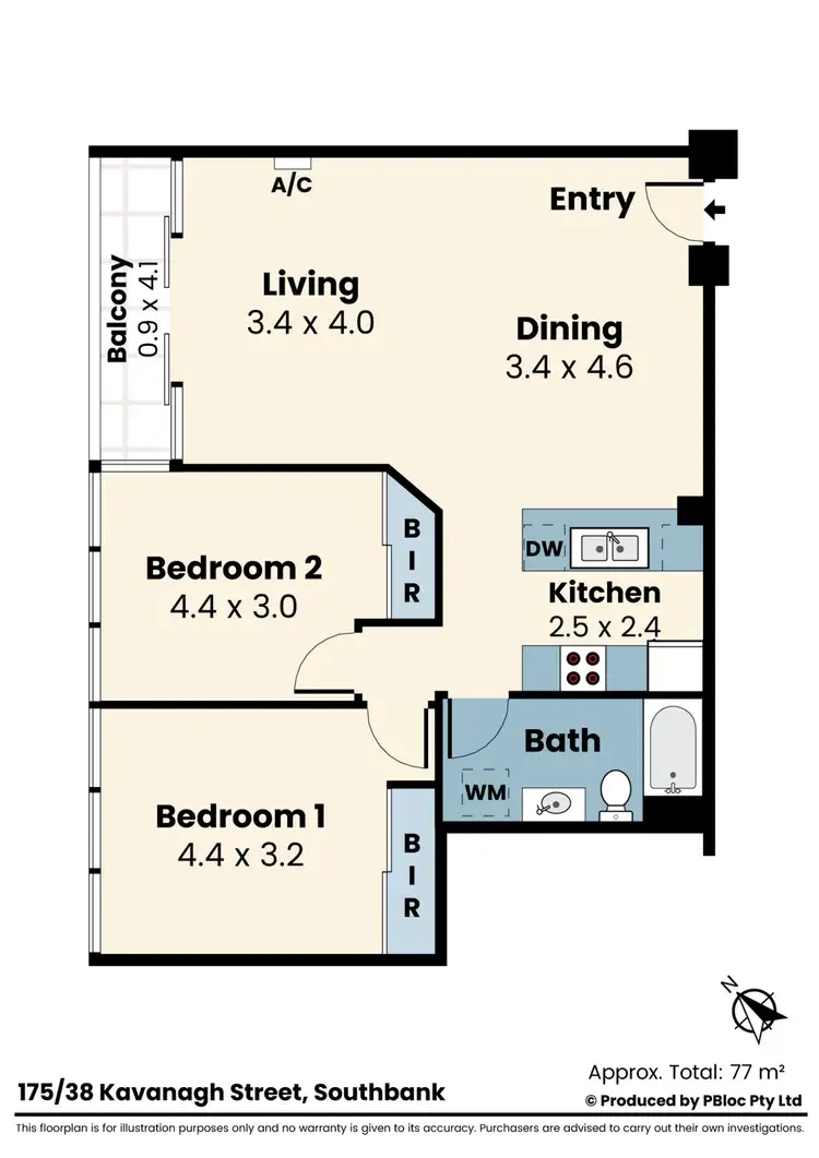 Floorplan of Homely apartment listing, 175/38 Kavanagh Street, Southbank VIC 3006