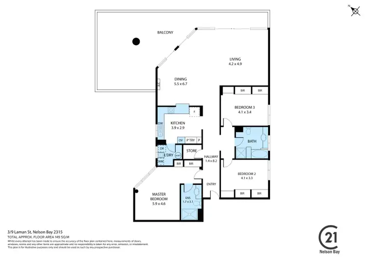 Floorplan of Homely apartment listing, 3/9 Laman Street, Nelson Bay NSW 2315