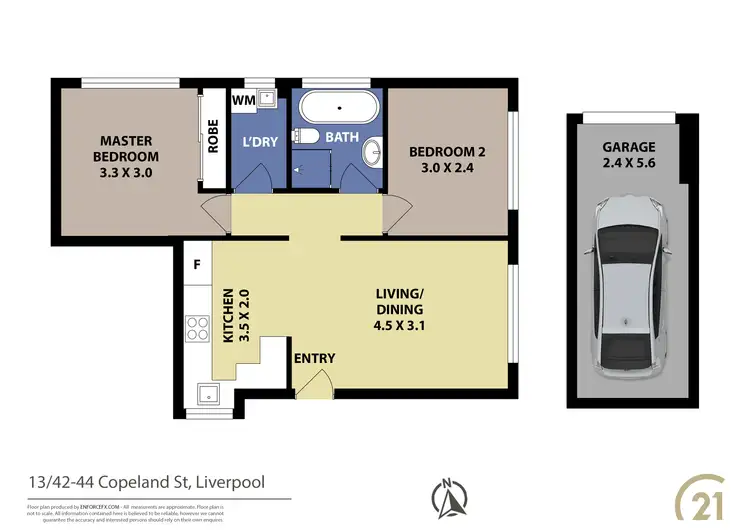 Floorplan of Homely unit listing, 13/42-44 Copeland Street, Liverpool NSW 2170