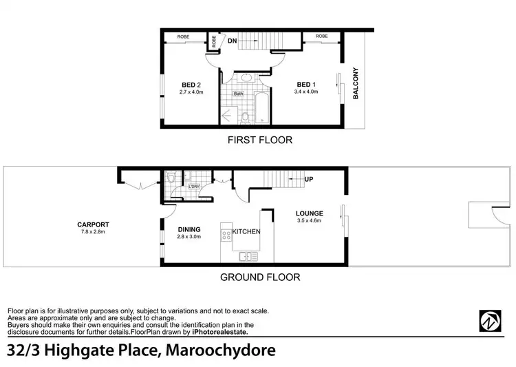 Floorplan of Homely townhouse listing, 32/3 Highgate Place, Maroochydore QLD 4558