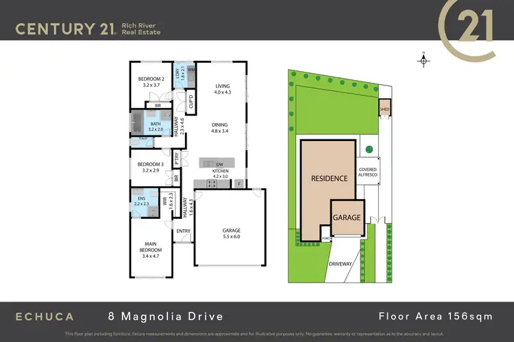 Floorplan of Homely house listing, 8 Magnolia Drive, Echuca VIC 3564