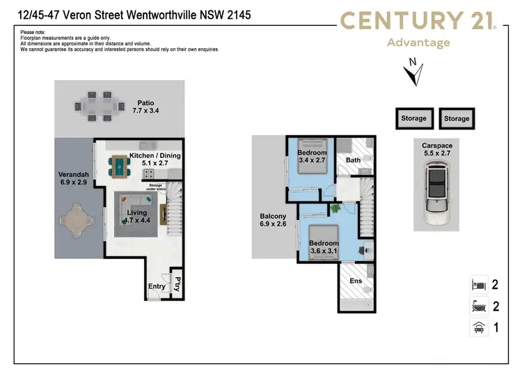 Floorplan of Homely apartment listing, 12/45-47 Veron Street, Wentworthville NSW 2145