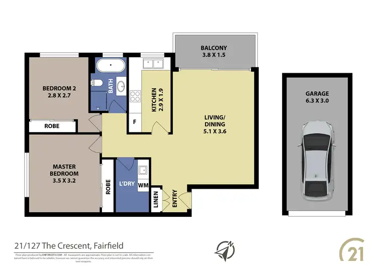 Floorplan of Homely unit listing, 21/127 The Crescent, Fairfield NSW 2165