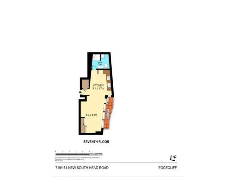 Floorplan of Homely studio listing, 719/161-177 New South Head Road, Edgecliff NSW 2027