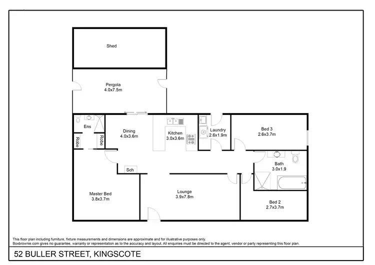 Floorplan of Homely house listing, 52 Buller Street, Kingscote SA 5223