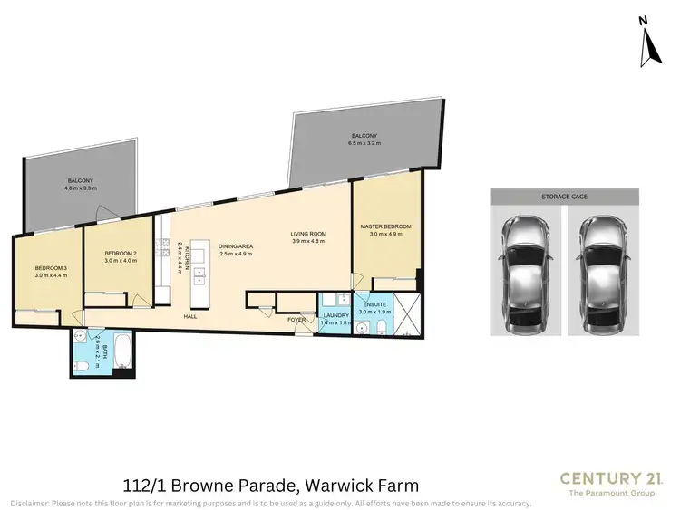 Floorplan of Homely apartment listing, 112/1 Browne Parade, Warwick Farm NSW 2170