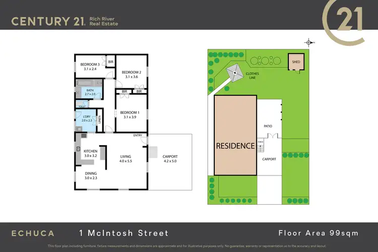 Floorplan of Homely house listing, 1 McIntosh Street, Echuca VIC 3564
