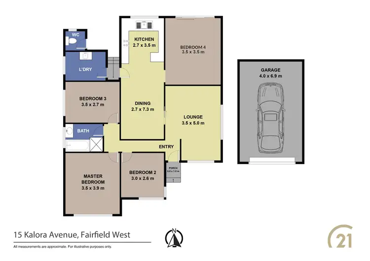 Floorplan of Homely house listing, 15 Kalora Avenue, Fairfield West NSW 2165