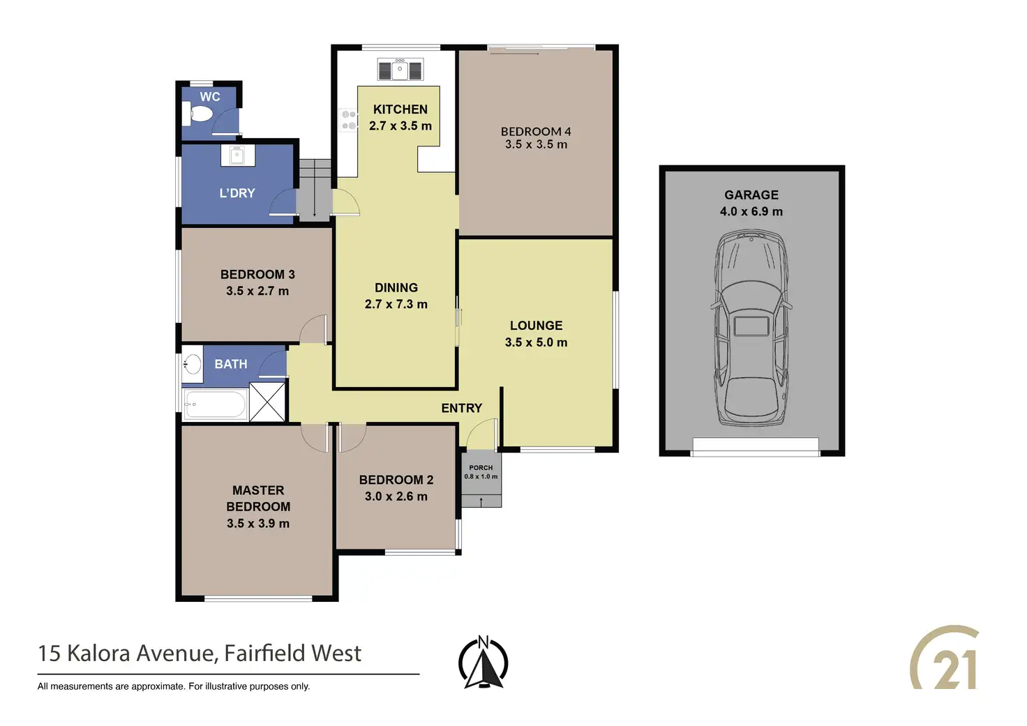 Floorplan of Homely house listing, 15 Kalora Avenue, Fairfield West NSW 2165