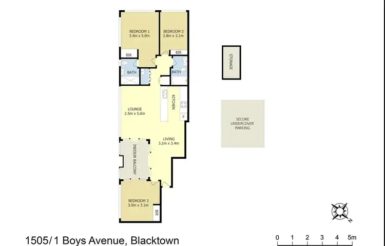 Floorplan of Homely apartment listing, 1505/ 1 Boys Avenue, Blacktown NSW 2148