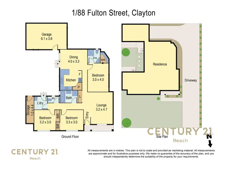Floorplan of Homely townhouse listing, 1/88 Fulton Street, Clayton VIC 3168