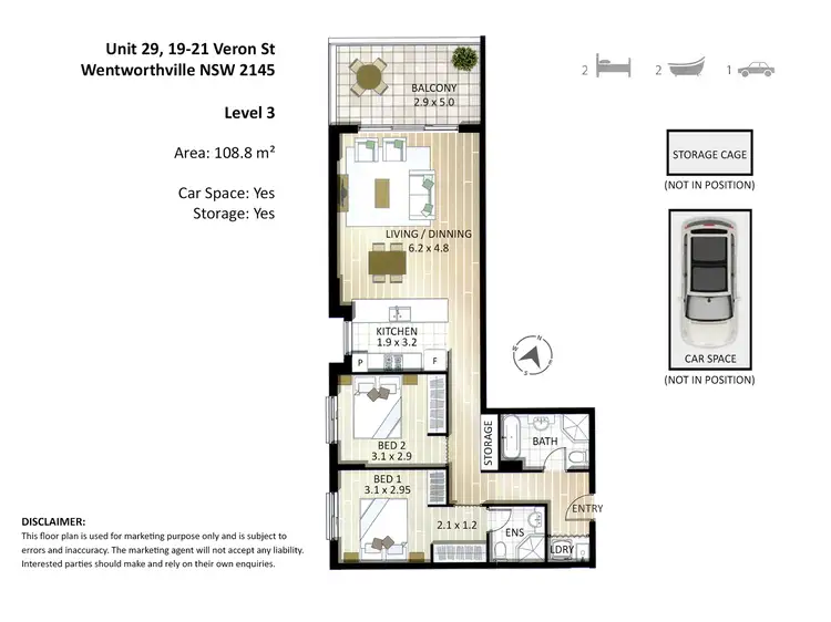 Floorplan of Homely apartment listing, 29/19-21 Veron Street, Wentworthville NSW 2145
