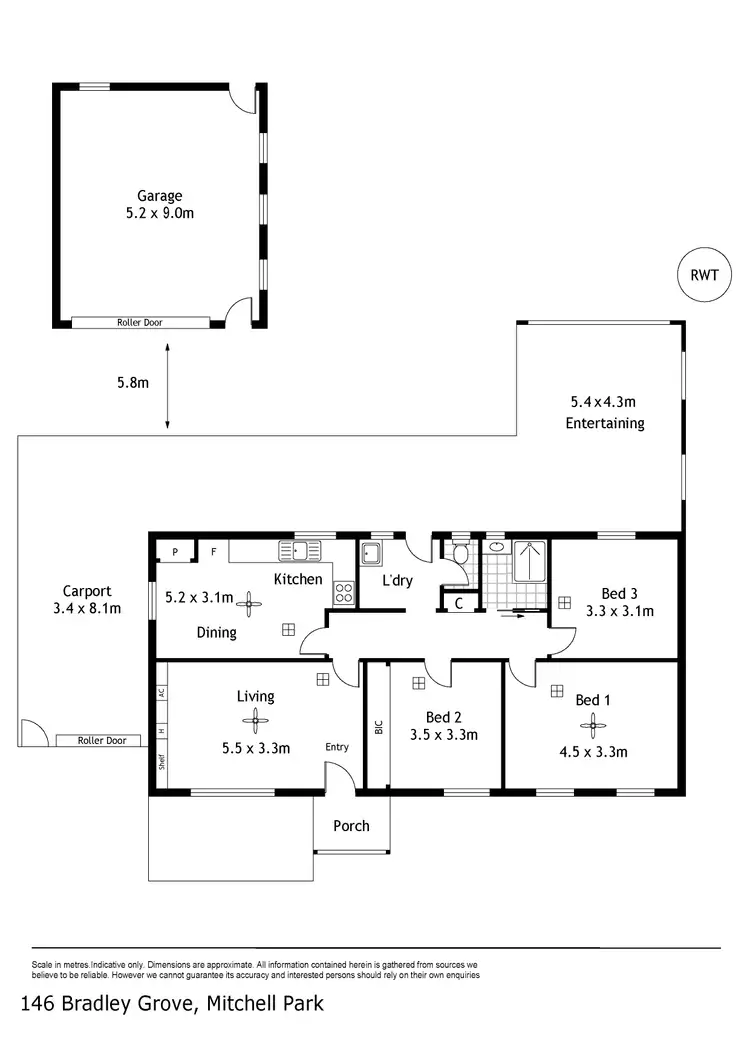 Floorplan of Homely house listing, 146 Bradley Grove, Mitchell Park SA 5043