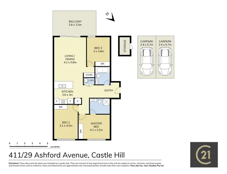 Floorplan of Homely apartment listing, 411/29 Ashford Avenue, Castle Hill NSW 2154