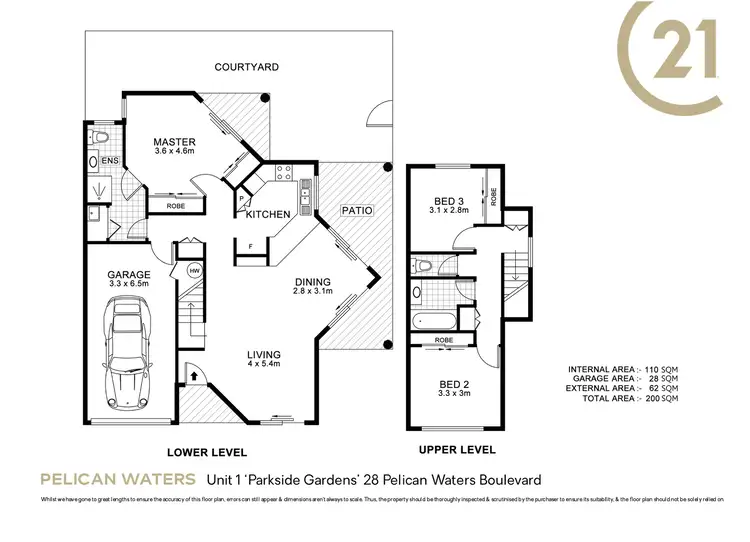 Floorplan of Homely unit listing, 1/28 Pelican Waters Boulevard, Pelican Waters QLD 4551