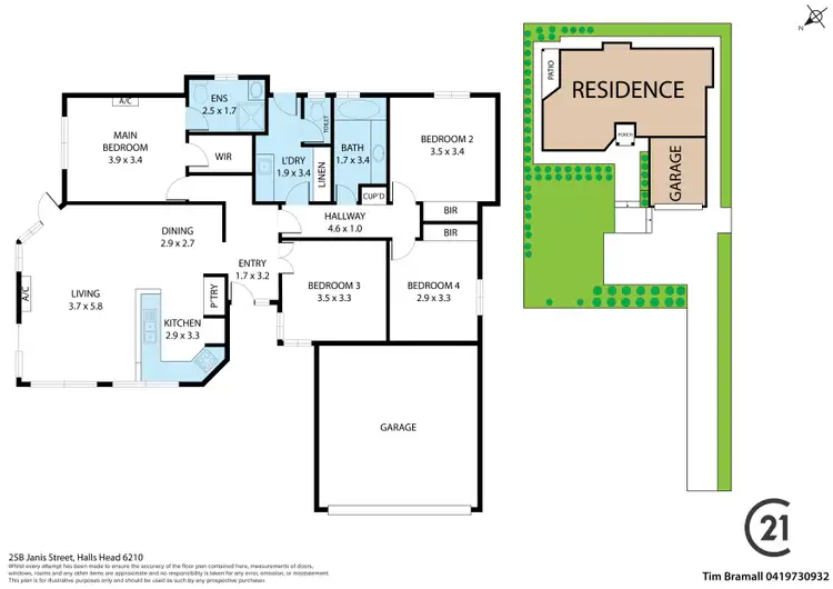 Floorplan of Homely semi-detached listing, 25B Janis Street, Halls Head WA 6210