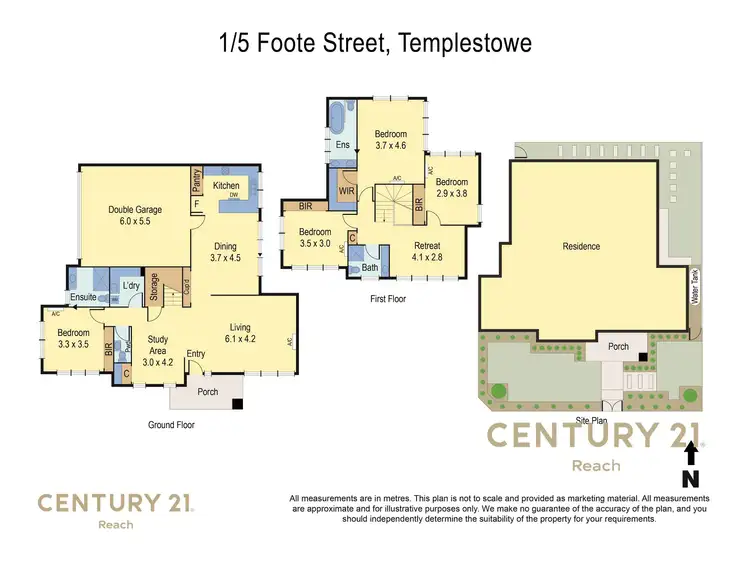 Floorplan of Homely townhouse listing, 1/5 Foote Street, Templestowe Lower VIC 3107