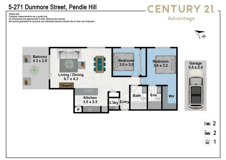 Floorplan of Homely apartment listing, 5/271 Dunmore Street, Pendle Hill NSW 2145