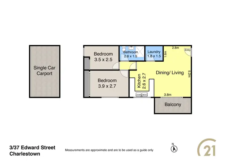 Floorplan of Homely unit listing, 3/37 Edward Street, Charlestown NSW 2290