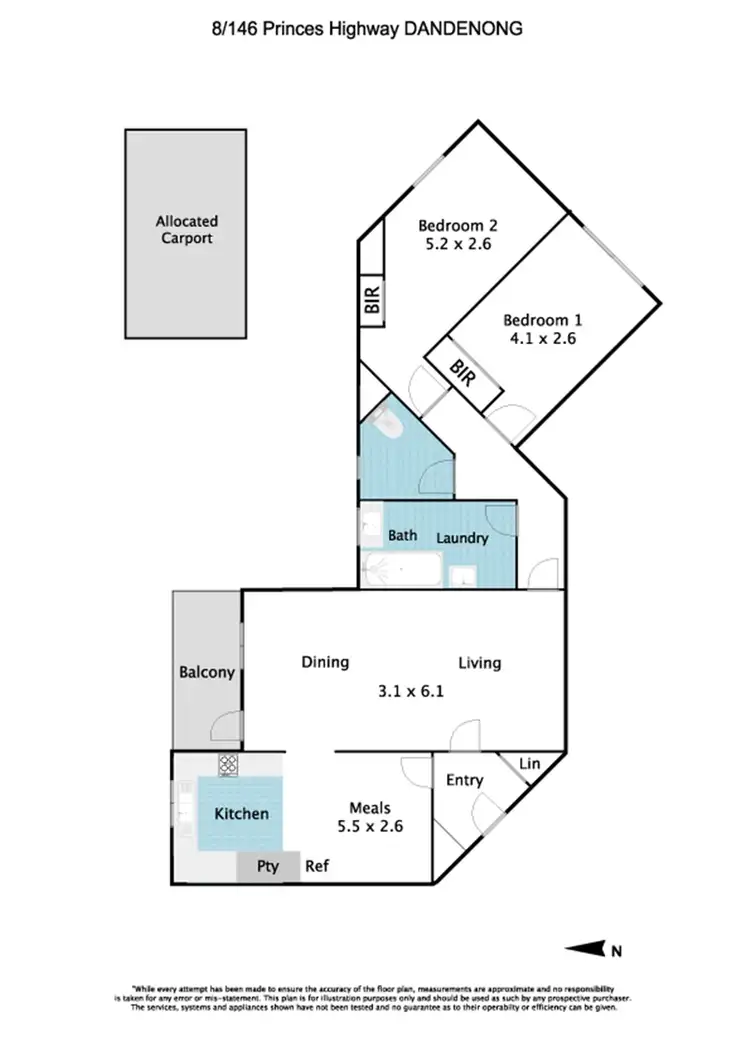 Floorplan of Homely unit listing, 8/146 Princes Highway, Dandenong VIC 3175