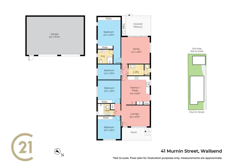Floorplan of Homely house listing, 41 Murnin Street, Wallsend NSW 2287