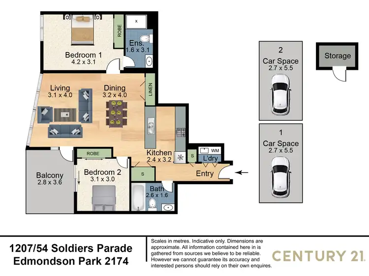Floorplan of Homely apartment listing, 1207/54 Soldiers Parade, Edmondson Park NSW 2174