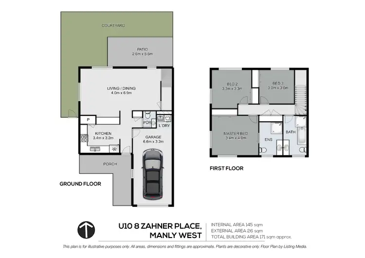 Floorplan of Homely townhouse listing, 10 of 8 Zahner Place, Manly West QLD 4179