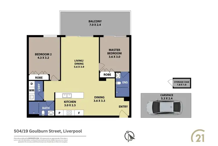 Floorplan of Homely unit listing, 504/19 Goulburn Street, Liverpool NSW 2170