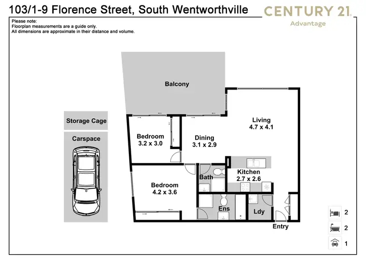 Floorplan of Homely apartment listing, 103/1-9 Florence Street, Wentworthville NSW 2145