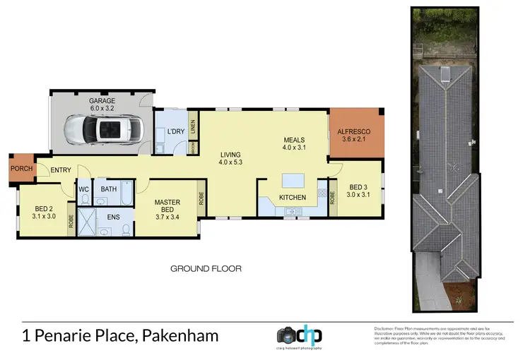 Floorplan of Homely house listing, 1 Penarie Place, Pakenham VIC 3810
