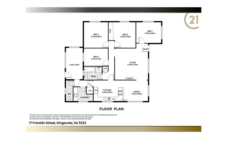 Floorplan of Homely house listing, 17 Franklin Street, Kingscote SA 5223