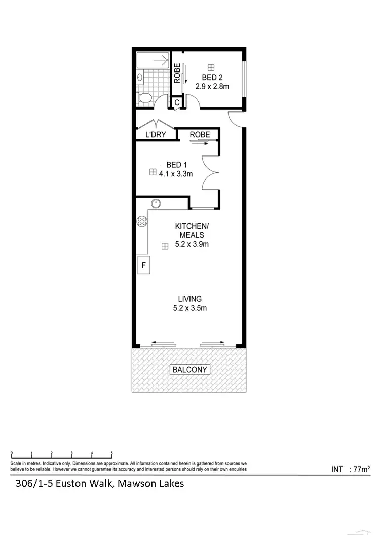 Floorplan of Homely apartment listing, 306/1-5 Euston Walk, Mawson Lakes SA 5095