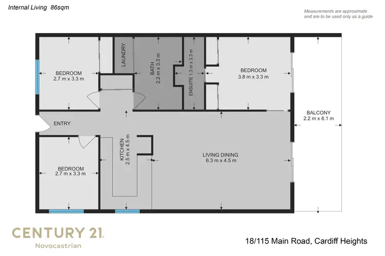 Floorplan of Homely unit listing, 18/115 Main Road, Cardiff Heights NSW 2285