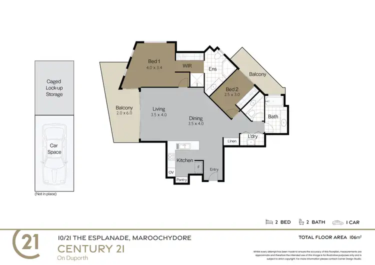 Floorplan of Homely unit listing, 10/21 The Esplanade, Maroochydore QLD 4558