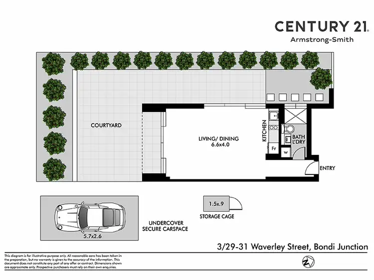 Floorplan of Homely apartment listing, 3/29-31 Waverley Street, Bondi Junction NSW 2022