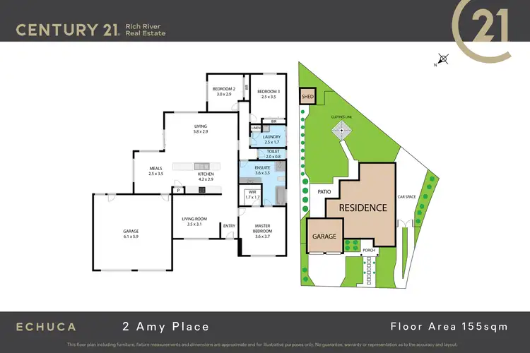 Floorplan of Homely house listing, 2 Amy Place, Echuca VIC 3564