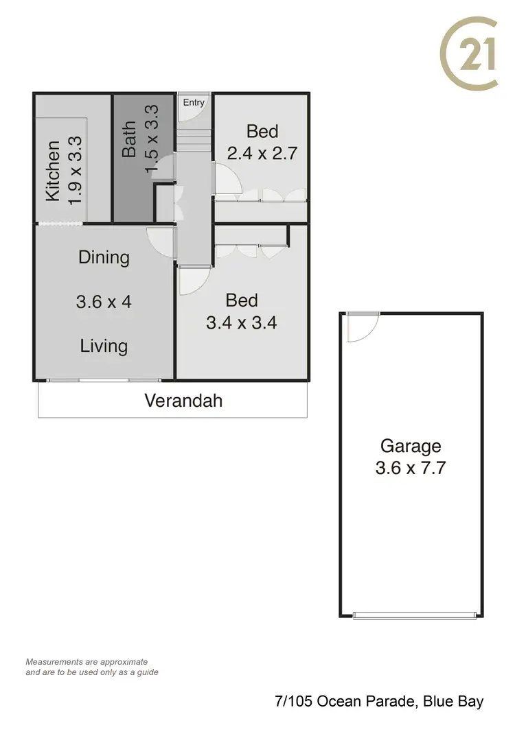 Floorplan of Homely unit listing, 7/105 Ocean Parade, Blue Bay NSW 2261