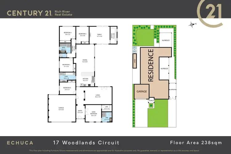 Floorplan of Homely house listing, 17 Woodlands Circuit, Echuca VIC 3564