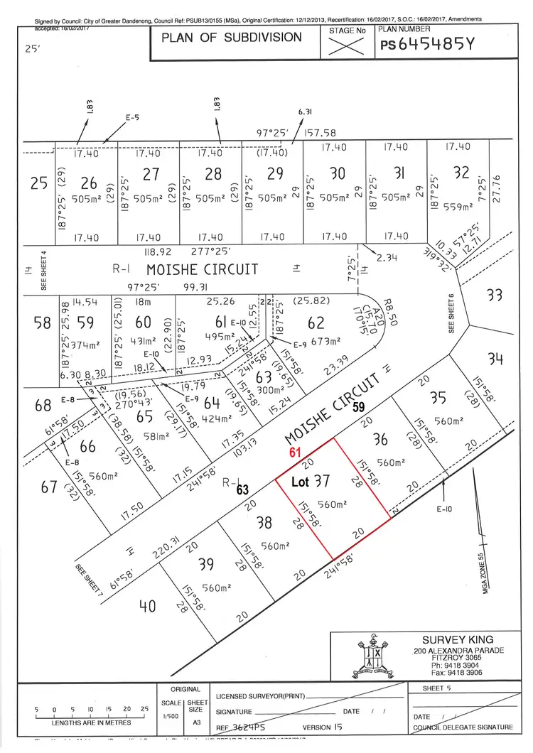 Floorplan of Homely land listing, 61 Moishe Circuit, Springvale VIC 3171