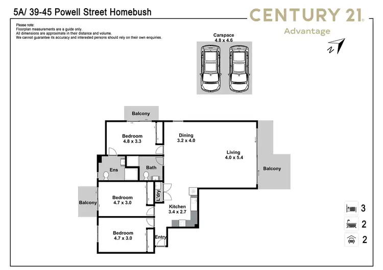 Floorplan of Homely apartment listing, 5A/39-45 Powell Street, Homebush NSW 2140
