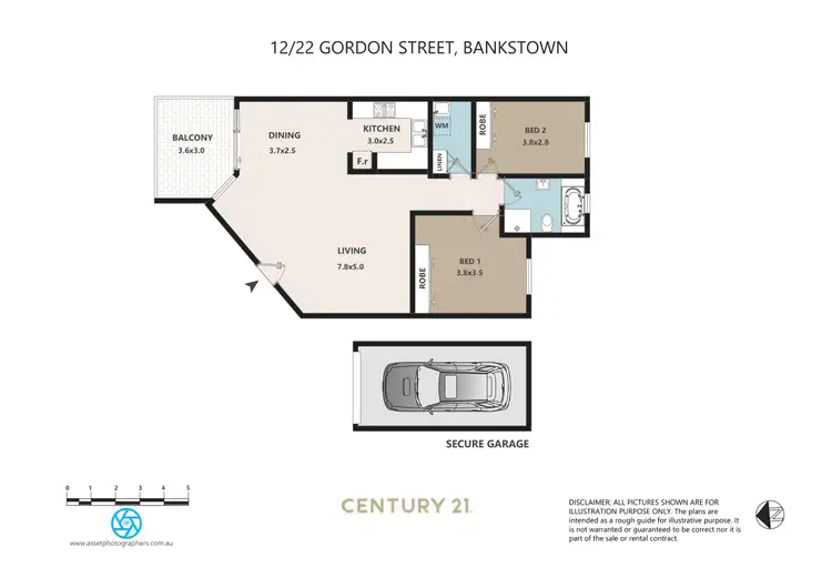 Floorplan of Homely unit listing, 12/22 Gordon Street, Bankstown NSW 2200