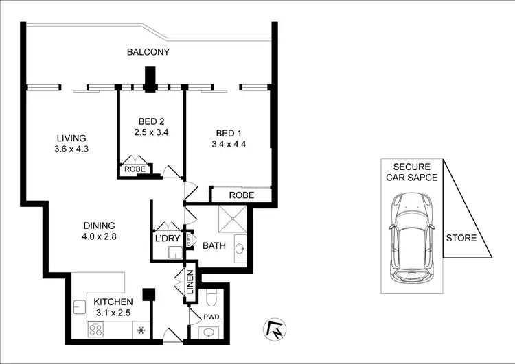 Floorplan of Homely apartment listing, 155/18 Oxford Street, Darlinghurst NSW 2010