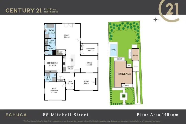 Floorplan of Homely house listing, 55 Mitchell Street, Echuca VIC 3564