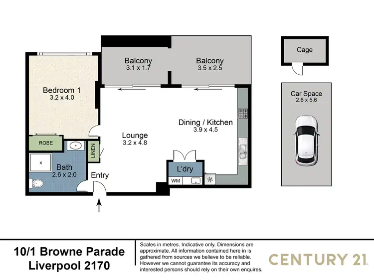 Floorplan of Homely unit listing, 10/1 Browne Parade, Warwick Farm NSW 2170