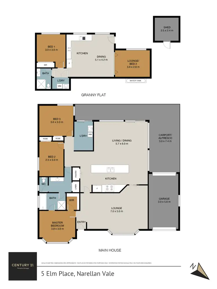 Floorplan of Homely house listing, 5 & 5a Elm Place, Narellan Vale NSW 2567